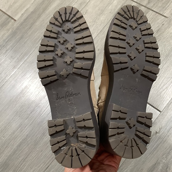 Sam Edelman Junip Lug Sole Combat Taupe Suede Boots size 7 - Picture 10 of 12